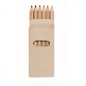 6 színes ceruza kartondobozban